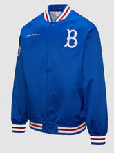 Mens Brooklyn Dodgers Jackie Robinson Mitchell Ness Royal Legends Collection Vintage Satin Full Snap Jacket